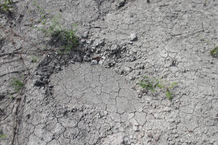 «Exemple des effets de la liquéfaction de l’argile au contact de la pluie.»